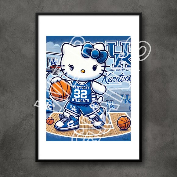 HELLO KITTY KENTUCKY WILDCATS 16x20 Art Prints - Picture 1 of 2